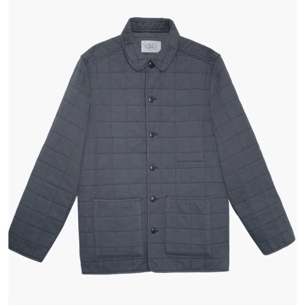Alex Crane Mens Quilted Kite Chore Coat‎ Jacket Charcoal Gray Cotton XL Lux NWT